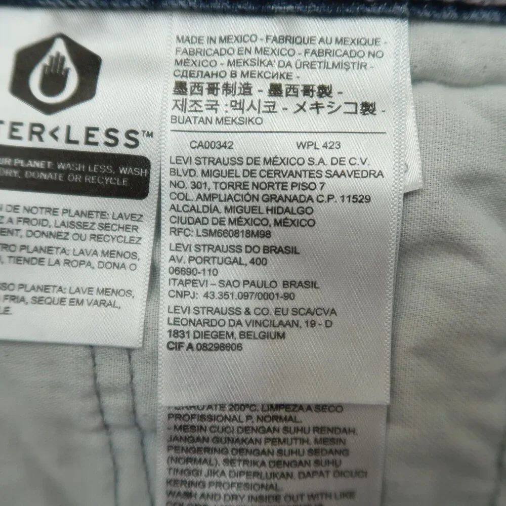 Levi's 514 Jeans Mens Size 38x30 Blue Straight Fit 100% Cotton Denim Stone Wash